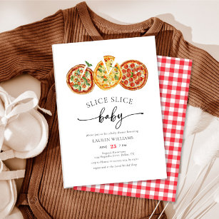 Italian Slice Slice Baby Pizza Baby Shower Invitation