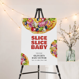 Italian Slice Slice Pizza Baby Shower Welcome Sign