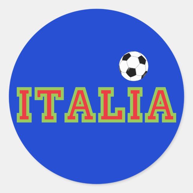 Italian Soccer Classic Round Sticker (Front)