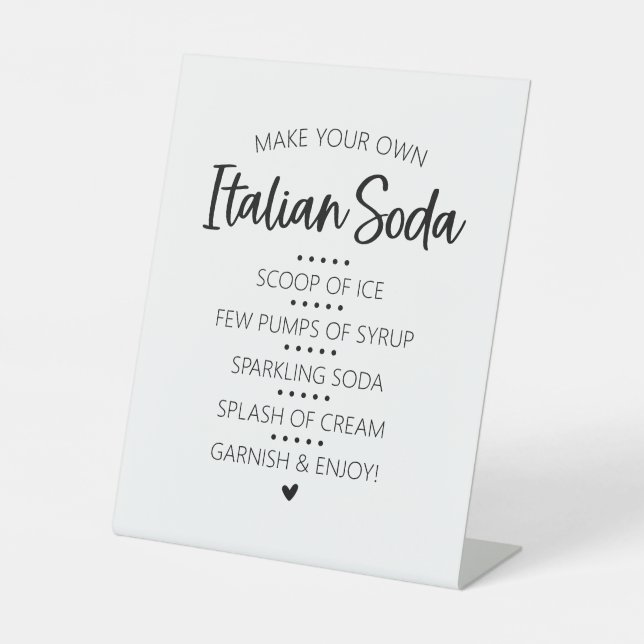 Italian Soda Bar Pedestal Sign (Front)