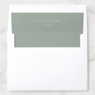 Italian Solid Sage Green Wedding Envelope Liner