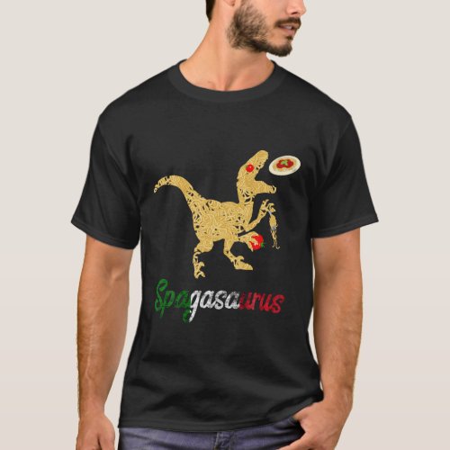 Italian Spaghetti Dinosaurs Funny Pasta Dino Noodl T_Shirt