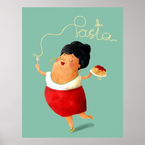 Italian Spaghetti Donna Poster