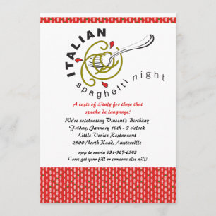 Italian Spaghetti Invitation