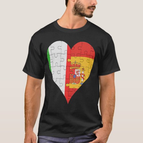 Italian Spanish Flag Heart T_Shirt