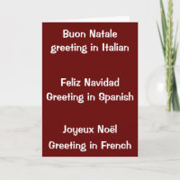 Tuesday In English, French, Spanish And Italian Greeting Card for