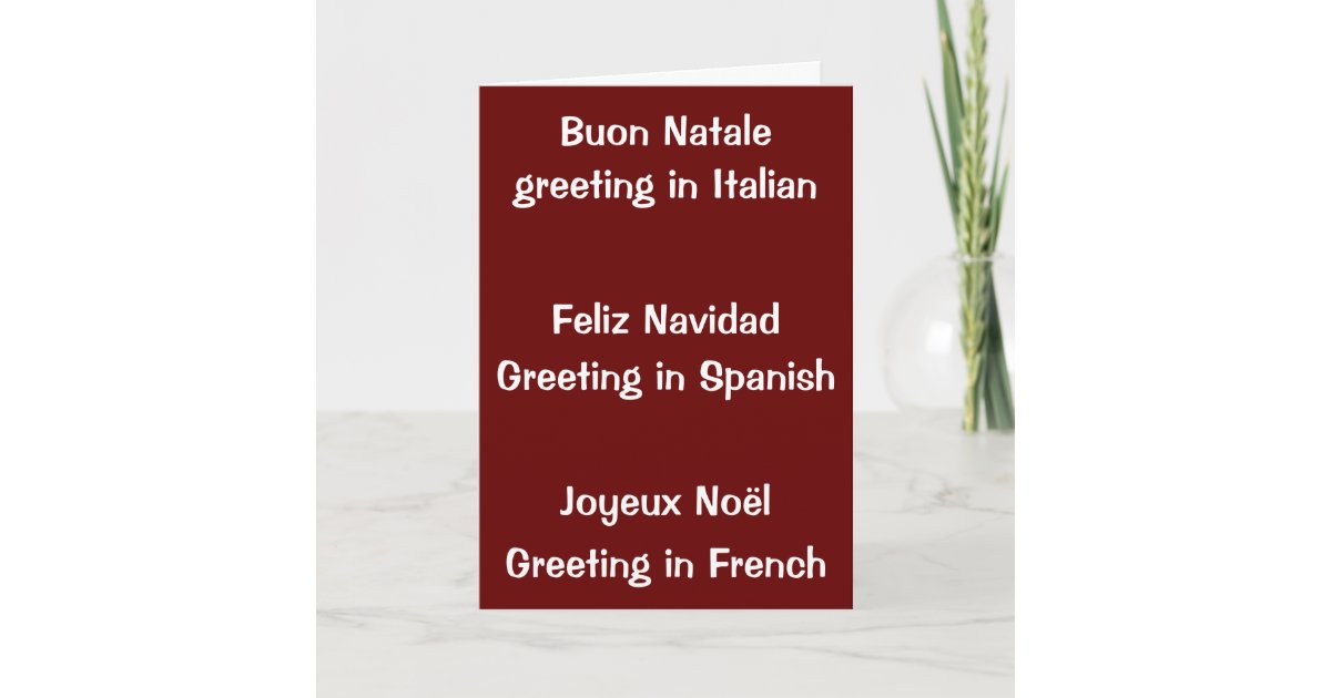 Tuesday In English, French, Spanish And Italian Greeting Card for