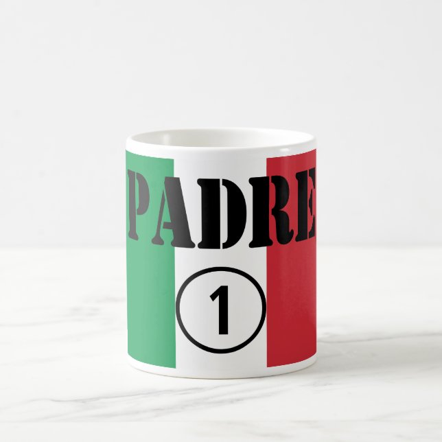Italian Speaking Fathers & Dads : Padre Numero Uno Coffee Mug (Center)