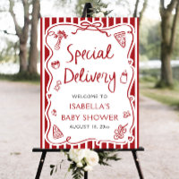 Italian Special Delivery Baby Shower Welcome Sign