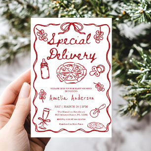 Italian Special Delivery Whimsical Baby Shower  Invitation