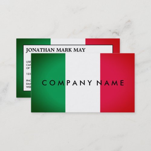 Italian Spotlight Effect Flag Italy Business Card