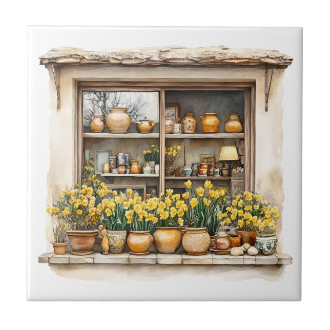 Italian Spring Clipart Ceramic Tile (Front)