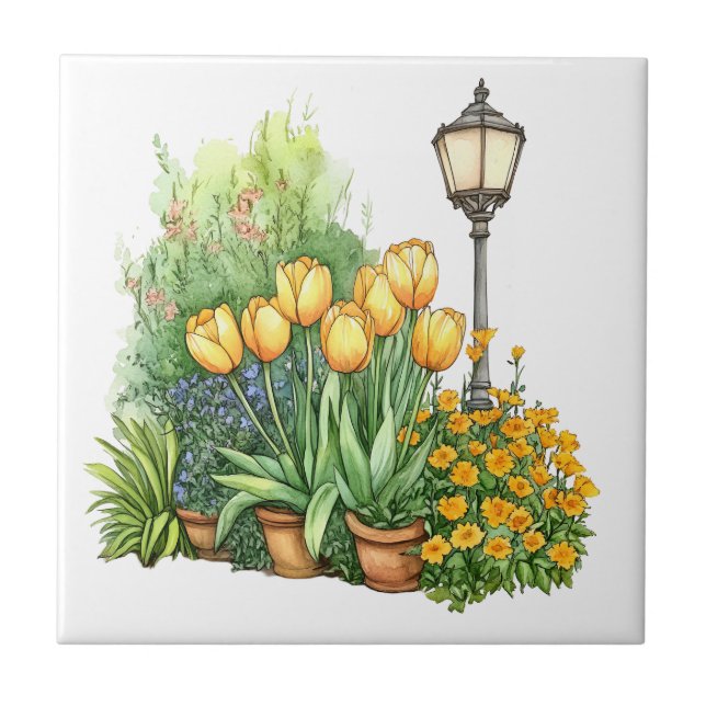 Italian Spring Clipart Ceramic Tile (Front)