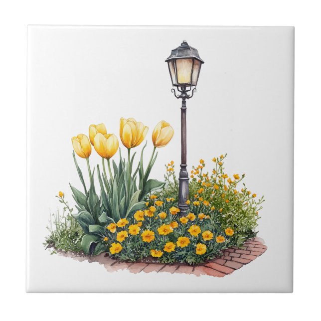 Italian Spring Clipart Ceramic Tile (Front)