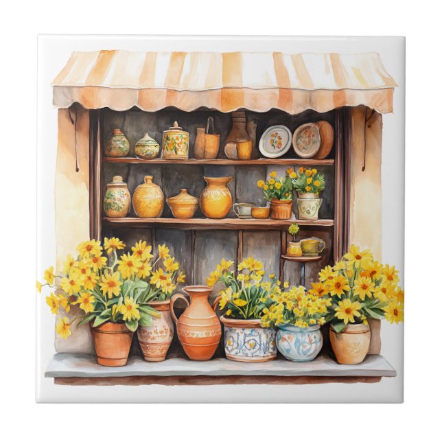Italian Spring Clipart Ceramic Tile (Front)