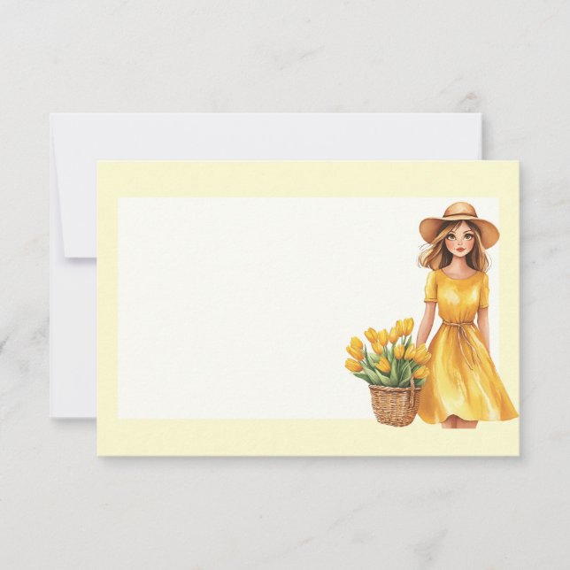 Italian Spring Clipart Note Card (Front)