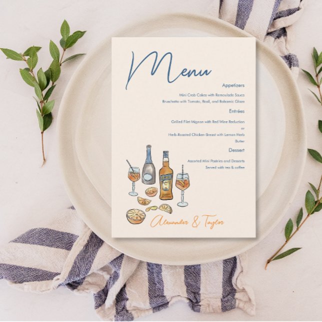 Italian Spritz Wedding Menu  (Creator Uploaded)