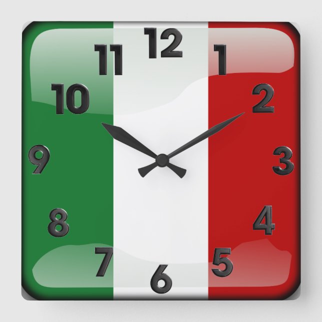 Italian Square Wall Clock (Front)