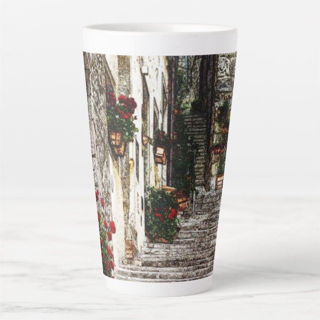 Italian Staircase Scene Latte Mug (Front)