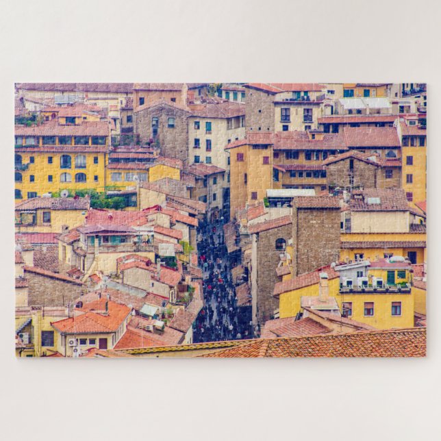 Italian street of Florence, Tuscany, Italy Jigsaw Puzzle (Horizontal)