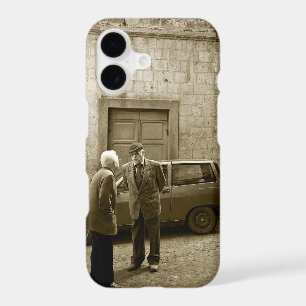 Italian street scene in sepia iPhone 17 case