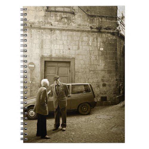 Italian street scene in sepia notebook