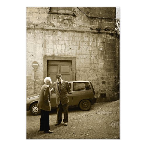 Italian street scene in sepia photo print