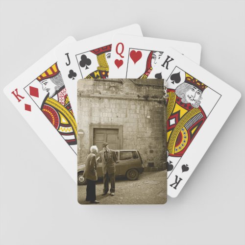 Italian street scene in sepia playing cards