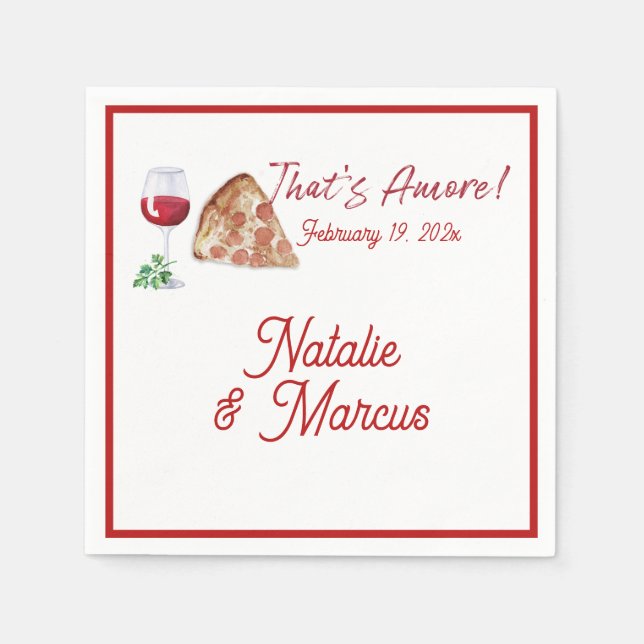 Italian Style Amore Bridal Shower Napkins (Front)