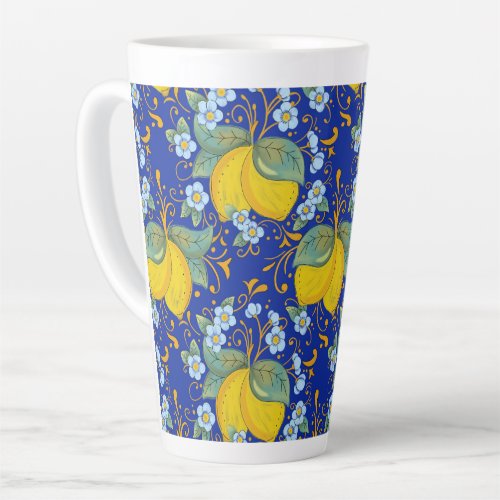 Italian style lemons latte mug