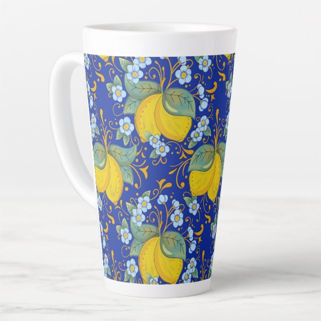 Italian style lemons latte mug (Left Angle)