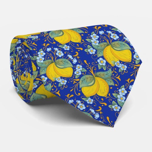 Italian style lemons neck tie