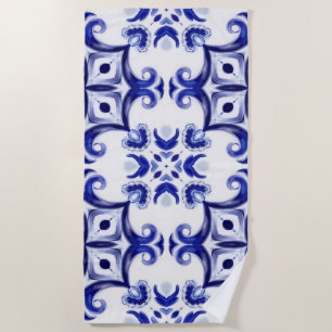 Italian style,majolica,tiles, beach towel