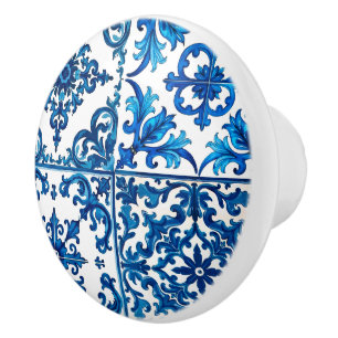 Italian style,Mediterranean,mosaic,blue, Ceramic Knob