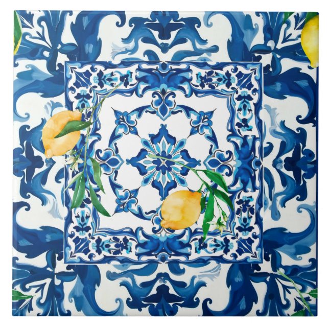 Italian style,Mediterranean,mosaic,blue, Ceramic Tile (Front)