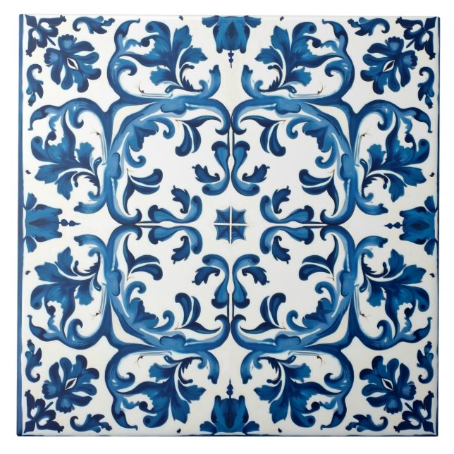 Italian style,Mediterranean,mosaic,blue, Ceramic Tile (Front)