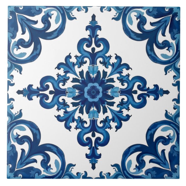 Italian style,Mediterranean,mosaic,blue, Ceramic Tile (Front)