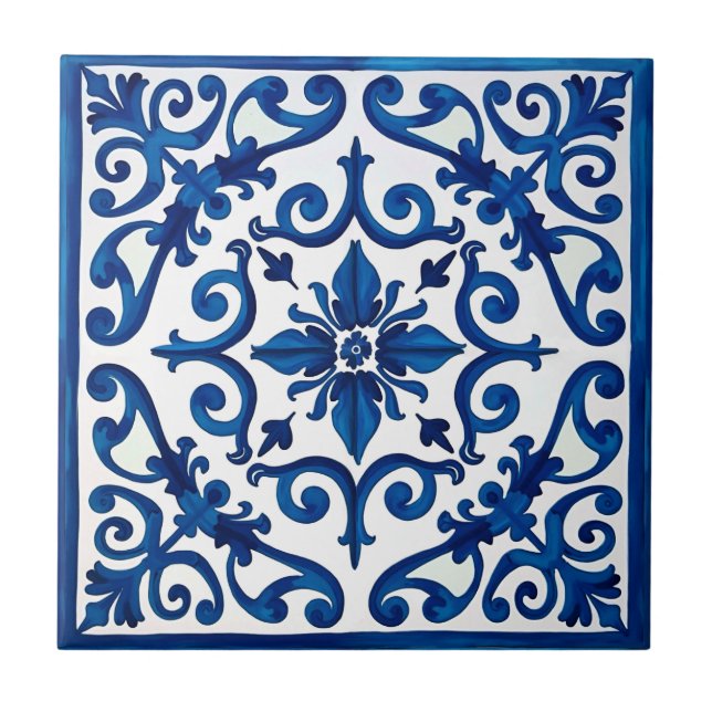 Italian style,Mediterranean,mosaic,blue, Ceramic Tile (Front)
