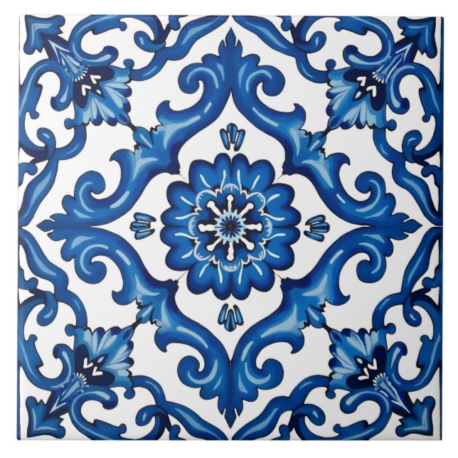 Italian style,Mediterranean,mosaic,blue, Ceramic Tile (Front)