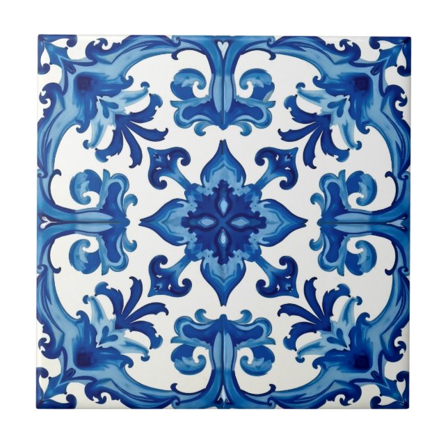 Italian style,Mediterranean,mosaic,blue, Ceramic Tile (Front)
