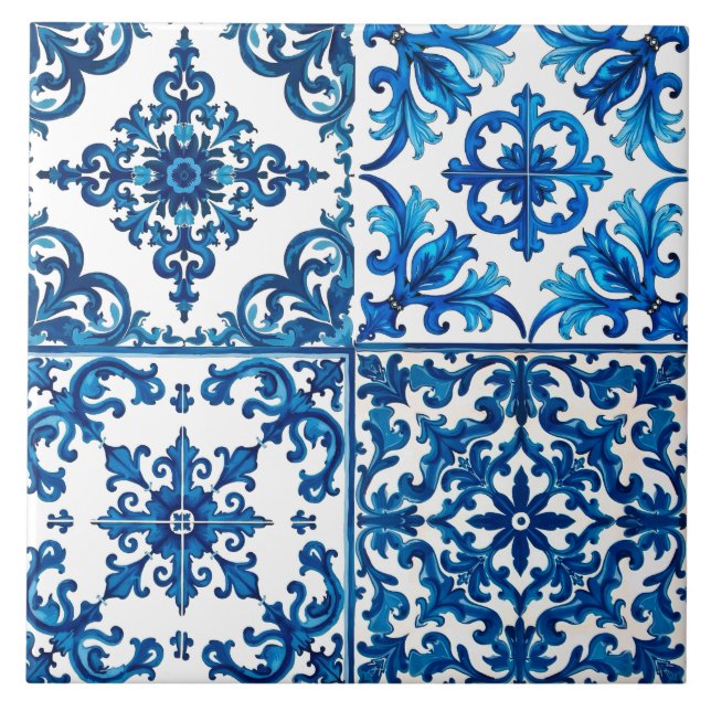 Italian style,Mediterranean,mosaic,blue, Ceramic Tile (Front)