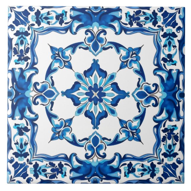 Italian style,Mediterranean,mosaic,blue, Ceramic Tile (Front)
