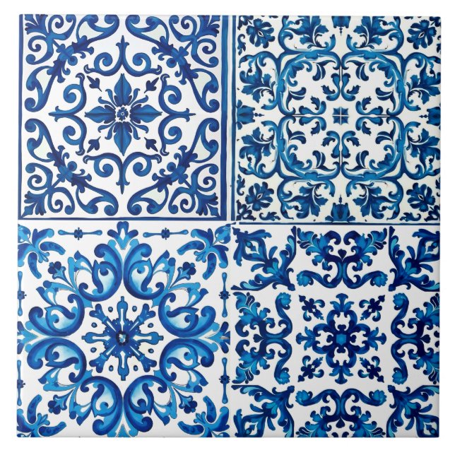 Italian style,Mediterranean,mosaic,blue, Ceramic Tile (Front)