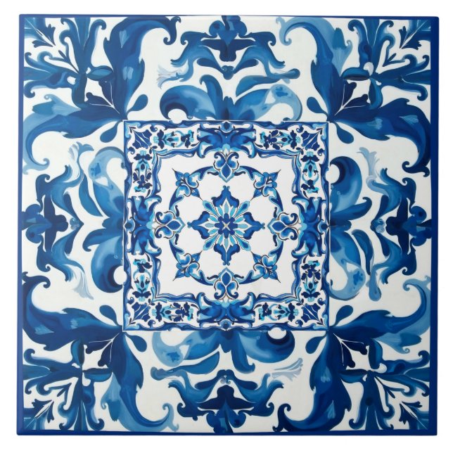 Italian style,Mediterranean,mosaic,blue, Ceramic Tile (Front)