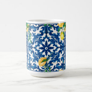 Italian style,Mediterranean,mosaic,blue, Coffee Mug