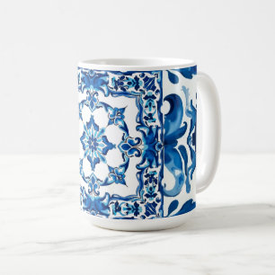 Italian style,Mediterranean,mosaic,blue, Coffee Mug