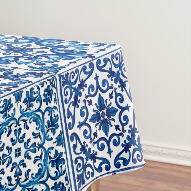 Italian style,Mediterranean,mosaic,blue, Tablecloth (In Situ)