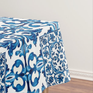 Italian style,Mediterranean,mosaic,blue, Tablecloth