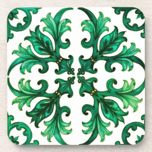 Italian style,mosaic,green beverage coaster