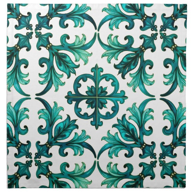 Italian style,mosaic,green  cloth napkin (Front)